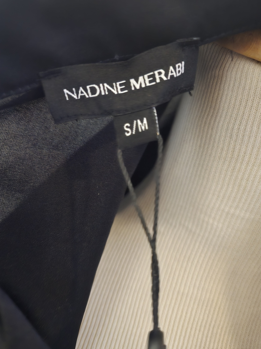Nadine Merabi Darcie Black Satin Feather Pyjama Top - NWT - Size S/M - Picture 4 of 9